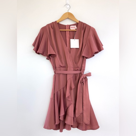 SHOWPO Thin Ice Sateen Satin Wrap Dress - Picture 3 of 12